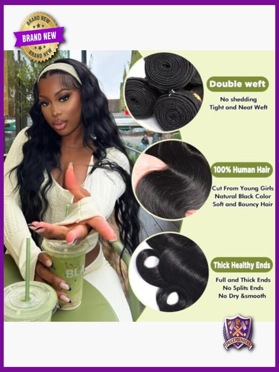 Body Wave 100% Human Hair Bundles 22-28 Inch 4 Bundles Double Weft Weave main image 6